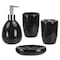 Home Basics 4 Piece Bath Accessory Set, Black BA41264 - alternate 2